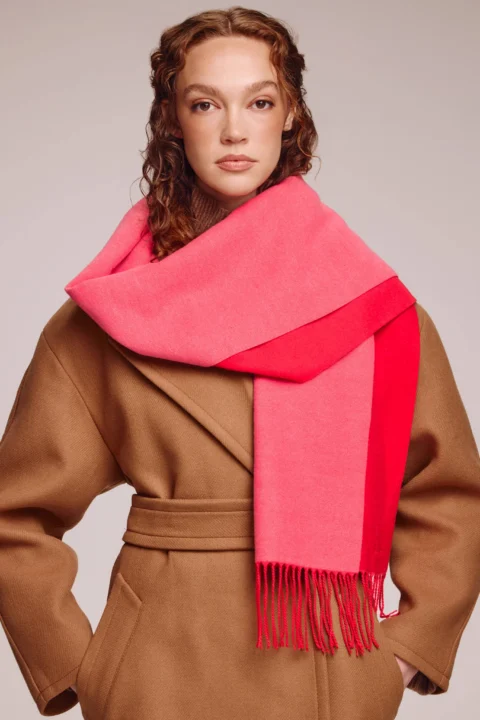 Echo | Écharpe réversible – Cerise