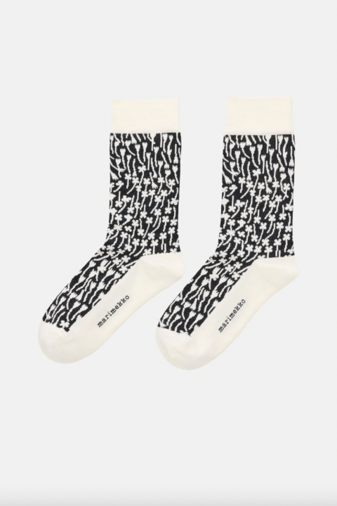 Marimekko | Linjaus Tuulahdus Socks  off white, black