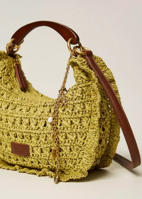 Twinset | Sac croissant en raphia crocheté