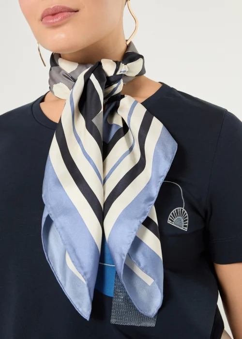 Marina Rinaldi | Foulard en twill de soie – gris moyen