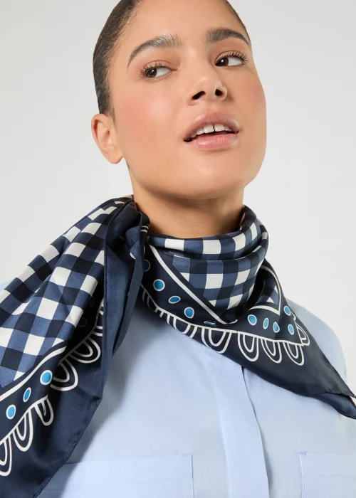 Marina Rinaldi | Foulard en twill de soie – Marine