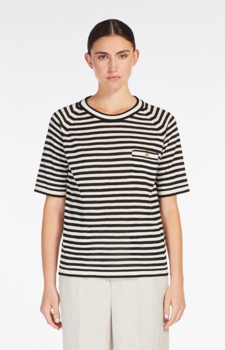 MaxMara Studio - Linen yarn pocket sweater, natural