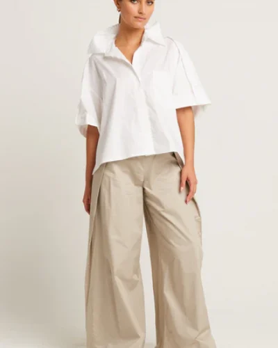 PLANET BY LAUREN G - Planet Cotton Tab Sleeve Shirt