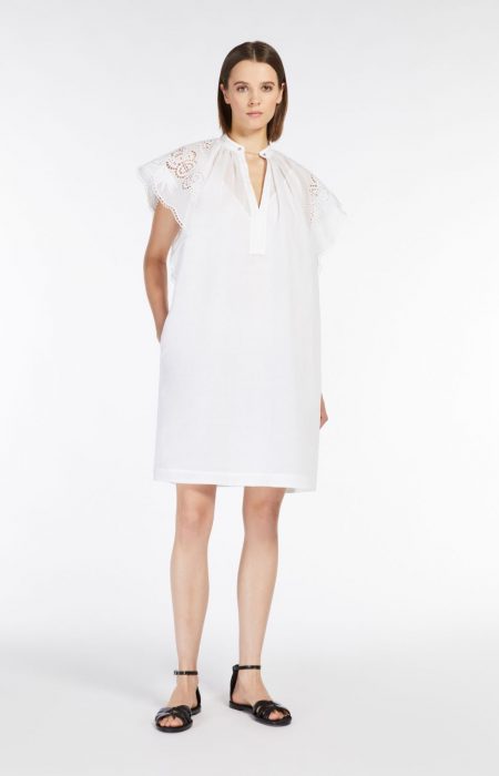 MaxMara Studio - Ramie canvas mini dress, white