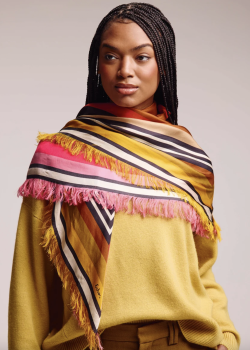 Echo | Grand foulard carré en soie bicolore de 50 po