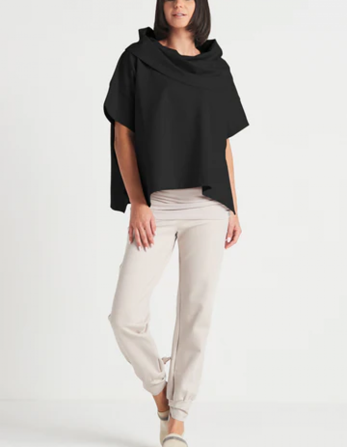 Planet by Lauren G -Scuba Drape Neck Tee 