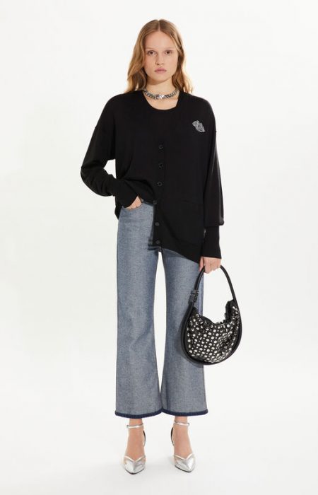 Cardigan en laine mérinos et soie