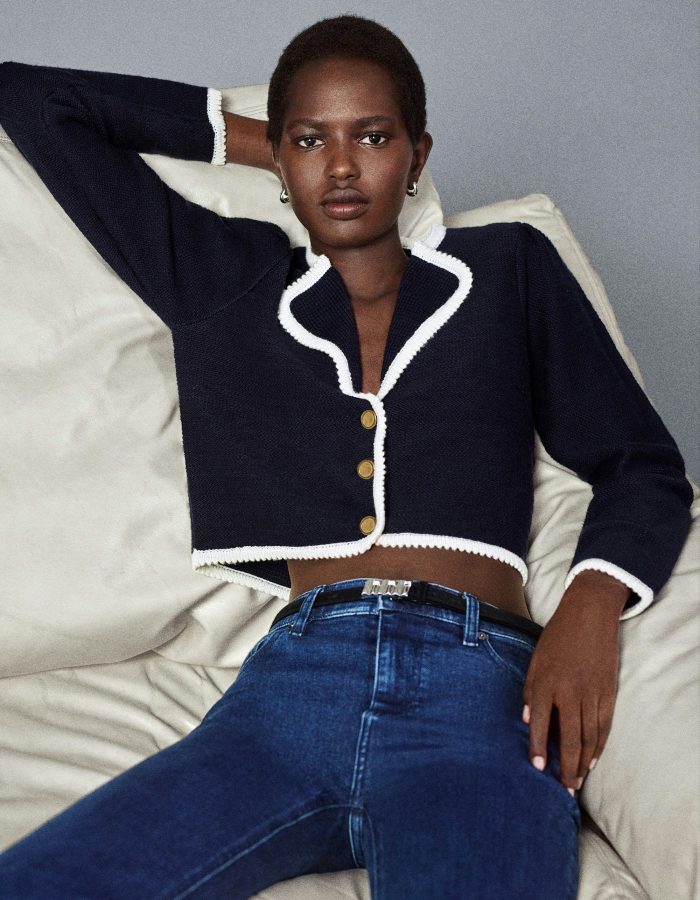 Frame The Corded Cardi - Navy Multi