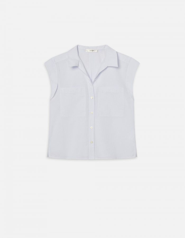 The Seersucker Leisure Shirt in Light Chambray Multi