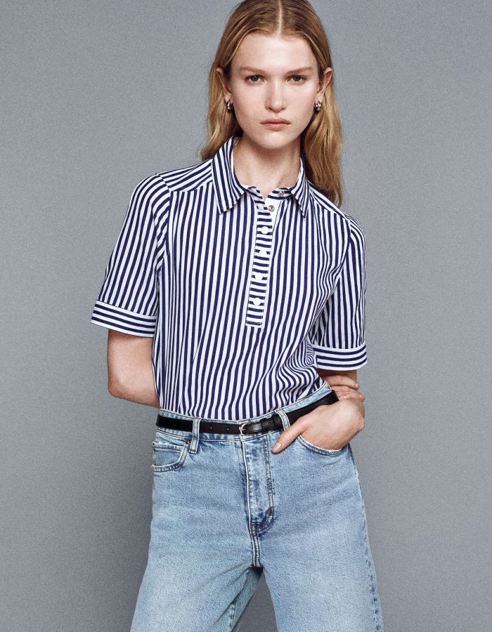 Frame Le Polo Snap Marine Bleu Multi