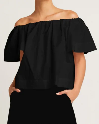 Planet By Lauren G  Top paysan en coton