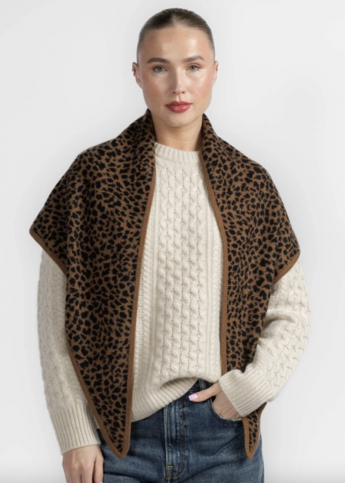 White & Warren | Foulard léopard
