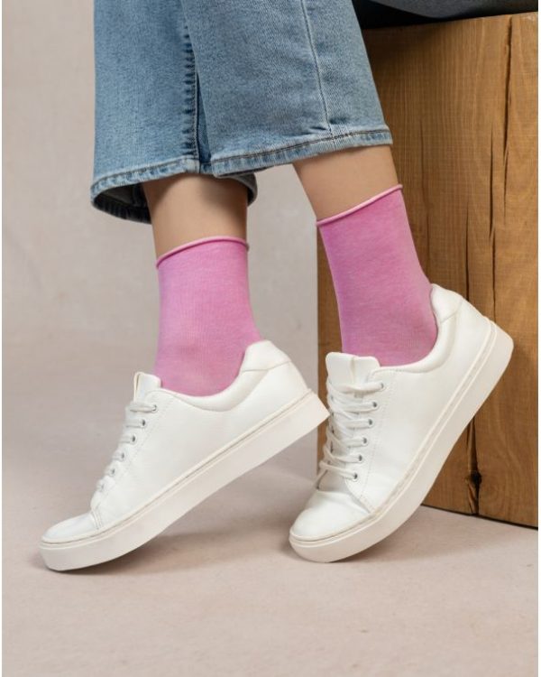 Bleuforêt - Chaussettes courtes veloutées Coton Bord Roulé Malabar