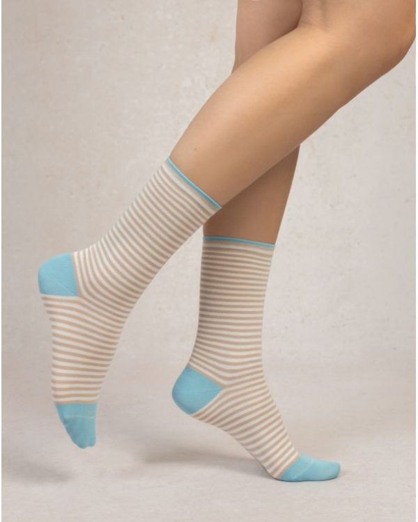 Chaussettes en coton rayé Bleuforêt